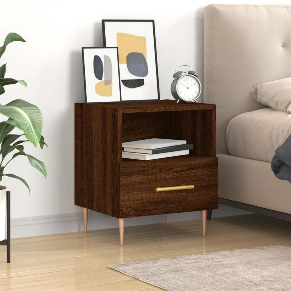 vidaXL Bedside Cabinet White 40x35x47.5 cm vidaXL Engineered Wood - Nightstands Bedside Table