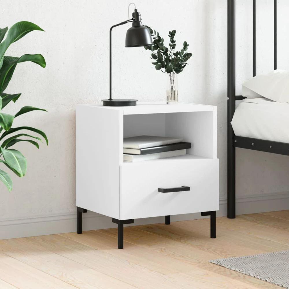 Bedside Cabinet White 40x35x47.5 cm vidaXL Engineered Wood by vidaXL