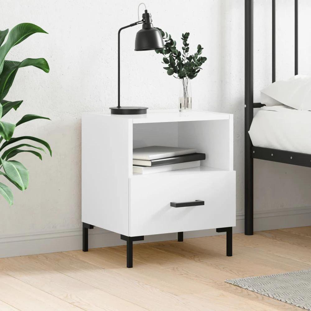 Bedside Cabinet White 40x35x47.5 cm vidaXL Engineered Wood by vidaXL