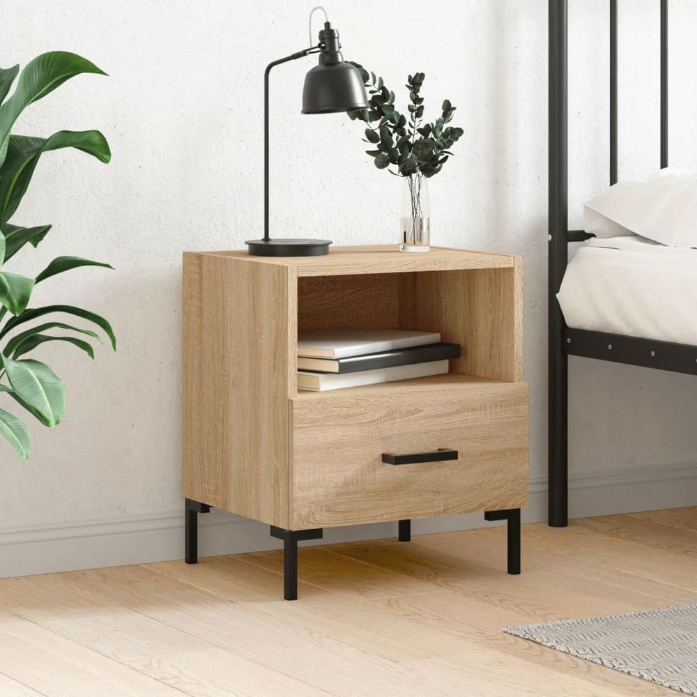 Bedside Cabinet White 40x35x47.5 cm vidaXL Engineered Wood by vidaXL