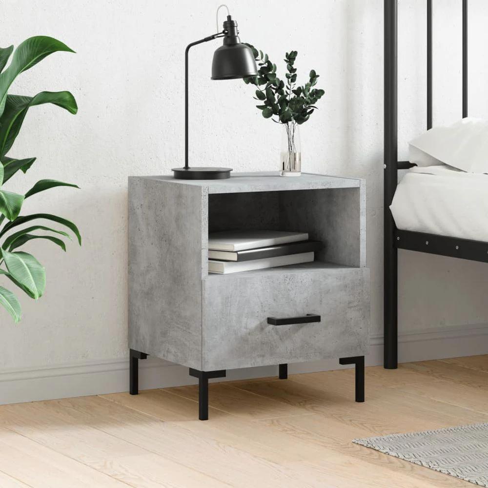 Bedside Cabinet White 40x35x47.5 cm vidaXL Engineered Wood by vidaXL