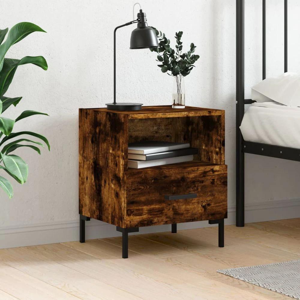 Bedside Cabinet White 40x35x47.5 cm vidaXL Engineered Wood by vidaXL