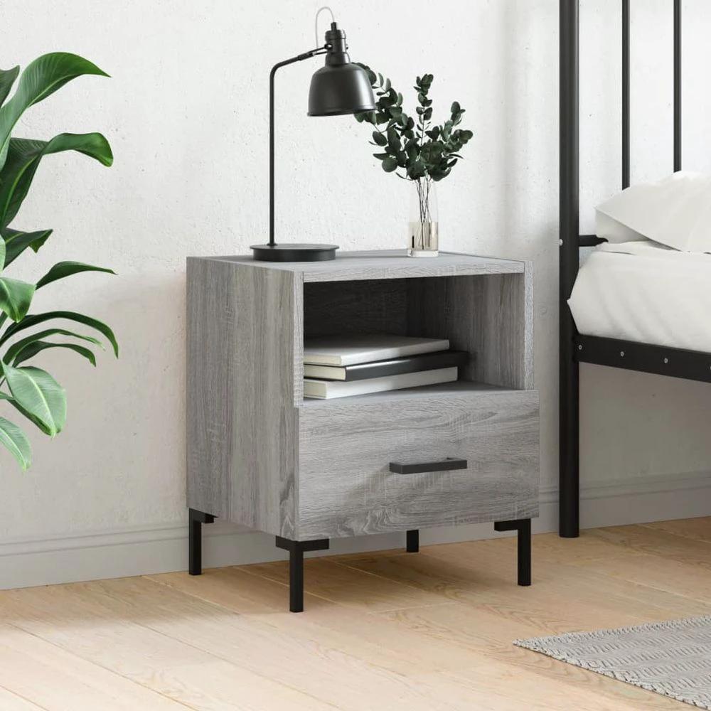 vidaXL Bedside Cabinet White 40x35x47.5 cm vidaXL Engineered Wood - Nightstands Bedside Table