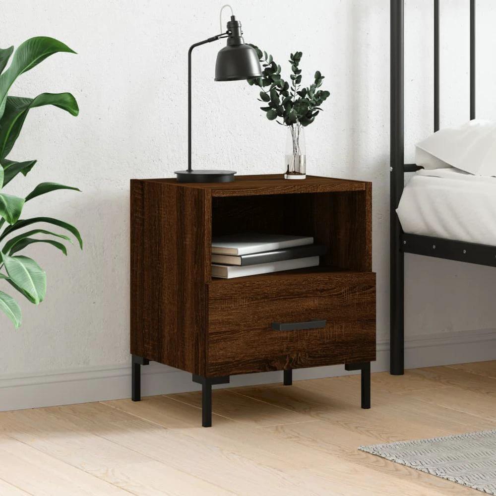 vidaXL Bedside Cabinet White 40x35x47.5 cm vidaXL Engineered Wood - Nightstands Bedside Table