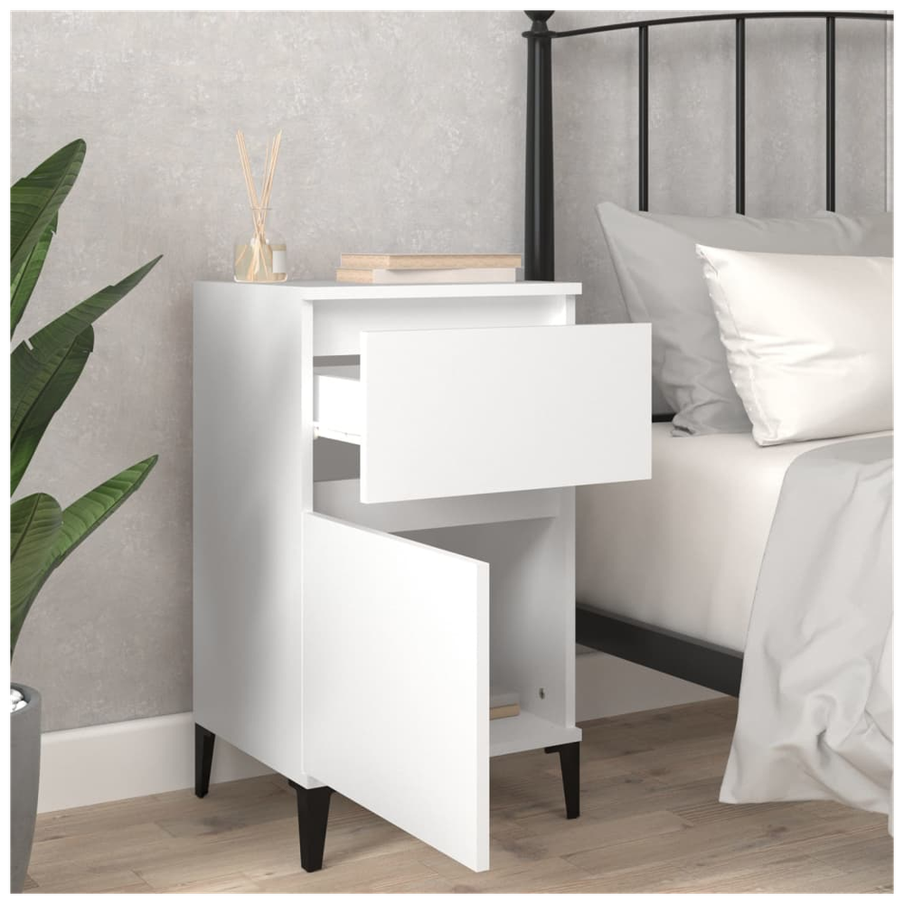 vidaXL Bedside Cabinet White 40x35x70 cm vidaXL - Nightstands Bedside Table