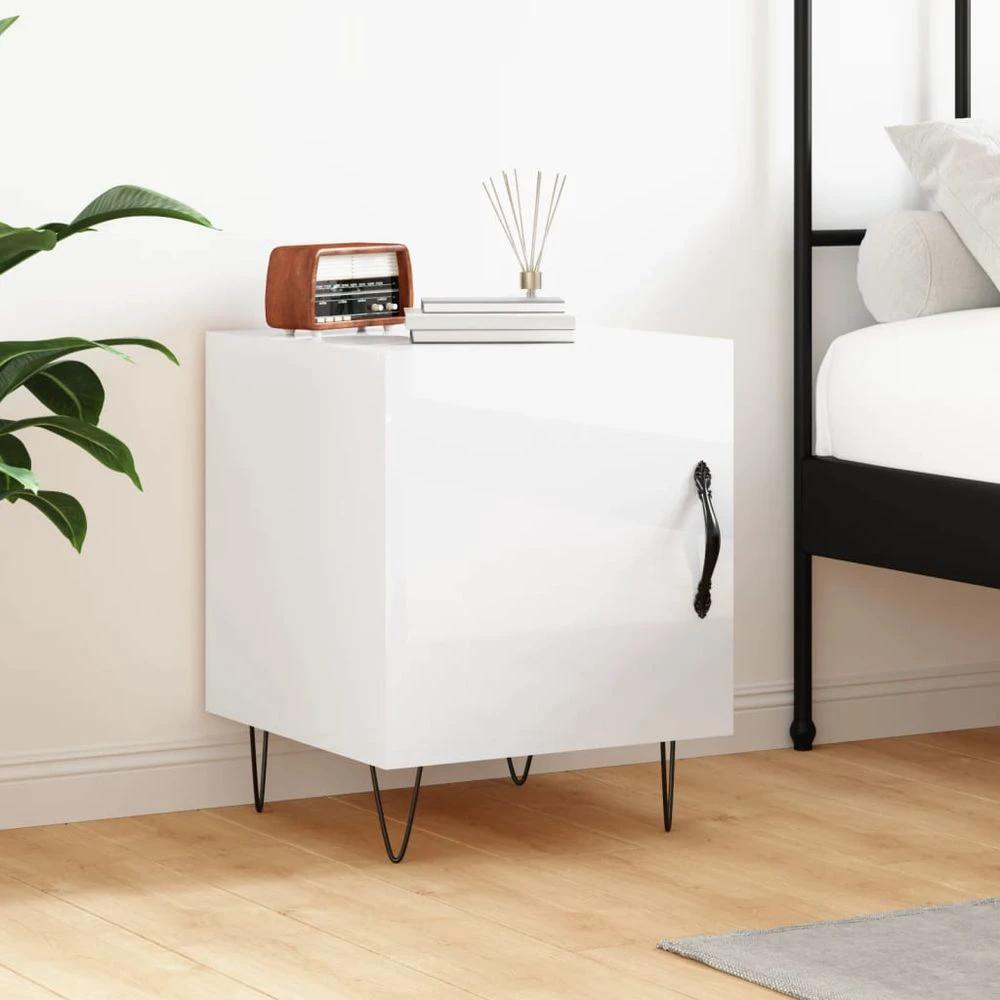 Bedside Cabinet White 40x40x50 cm vidaXL Engineered Wood by vidaXL