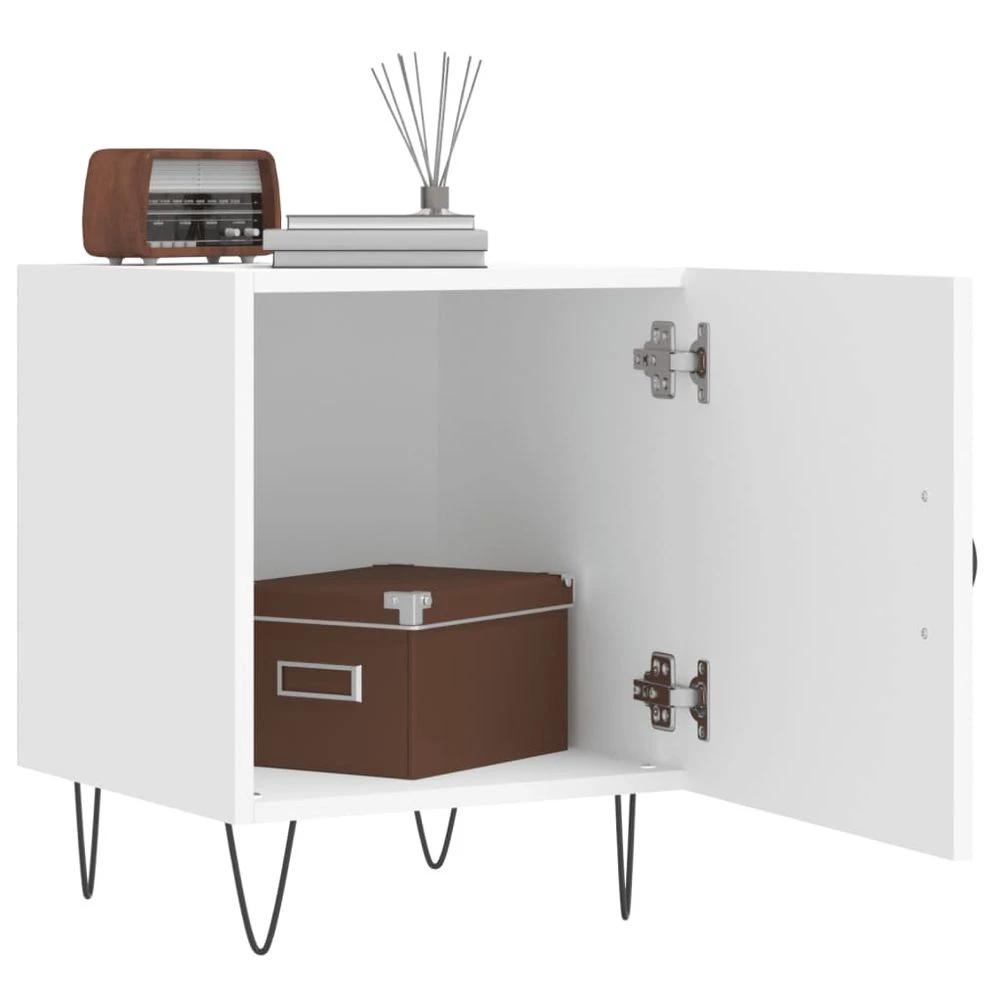 Bedside Cabinet White 40x40x50 cm vidaXL Engineered Wood by vidaXL