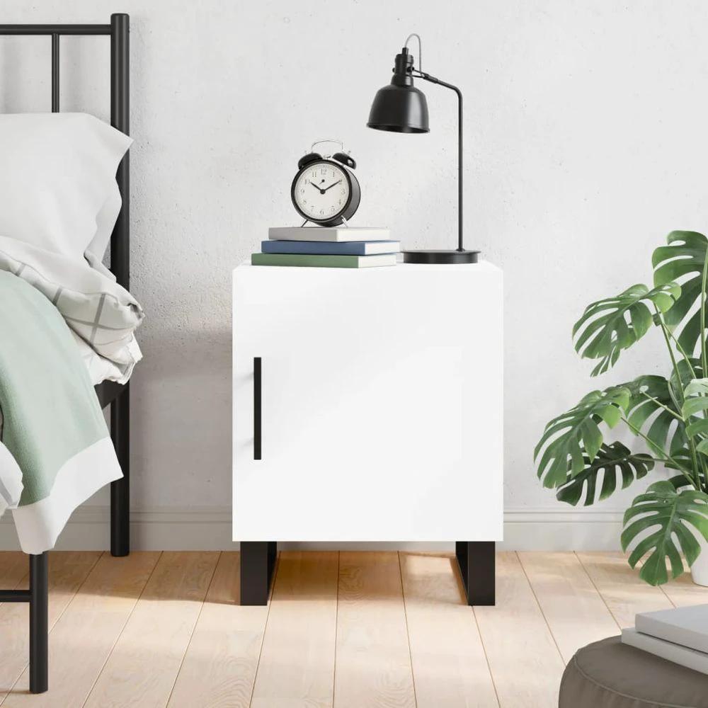 vidaXL Bedside Cabinet White 40x40x50 cm vidaXL Engineered Wood - Nightstands Bedside Table