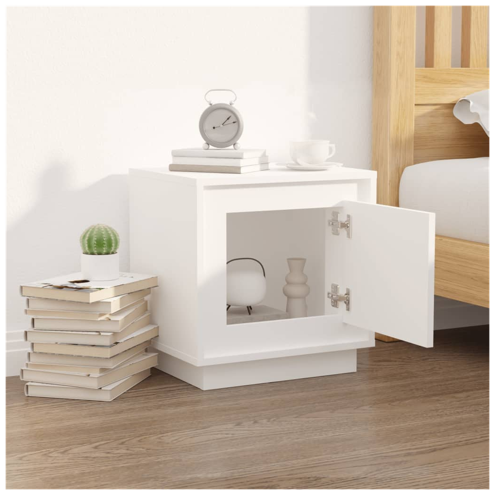 Bedside Cabinet White 44x35x45 cm vidaXL Engineered Wood by vidaXL
