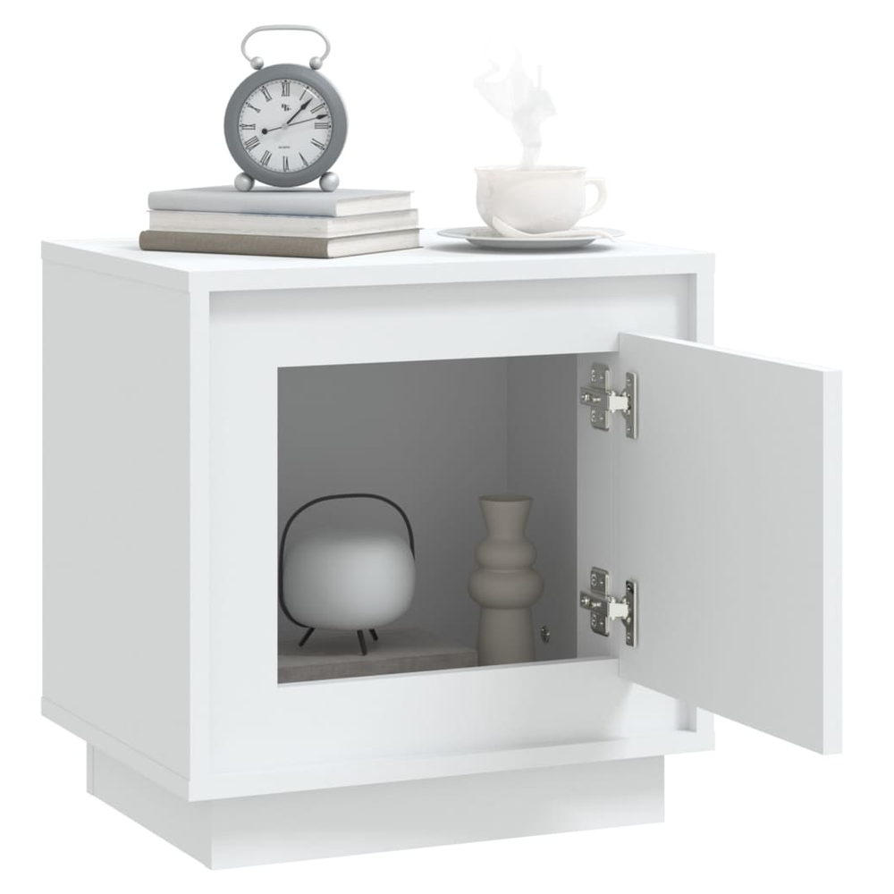 Bedside Cabinet White 44x35x45 cm vidaXL Engineered Wood by vidaXL