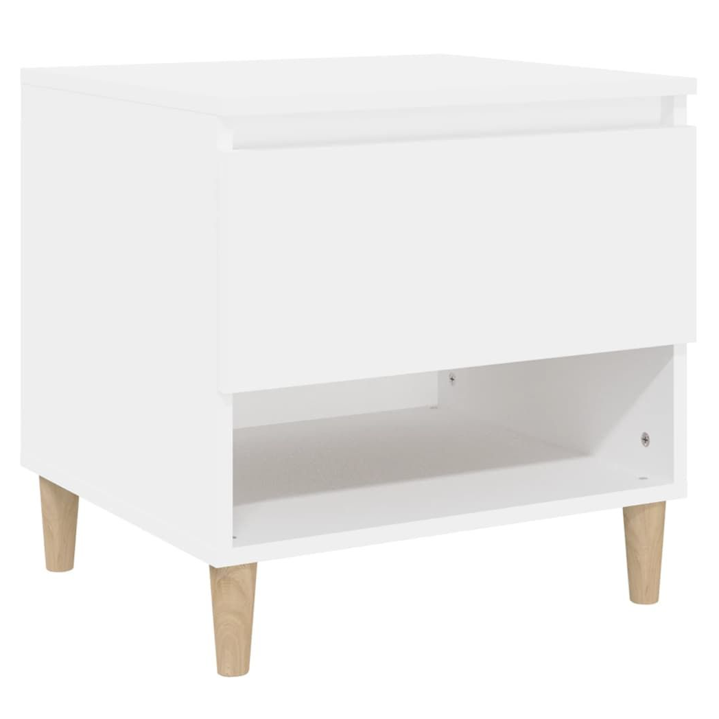 Bedside Table White 50x46x50 vidaXL Engineered Wood by vidaXL