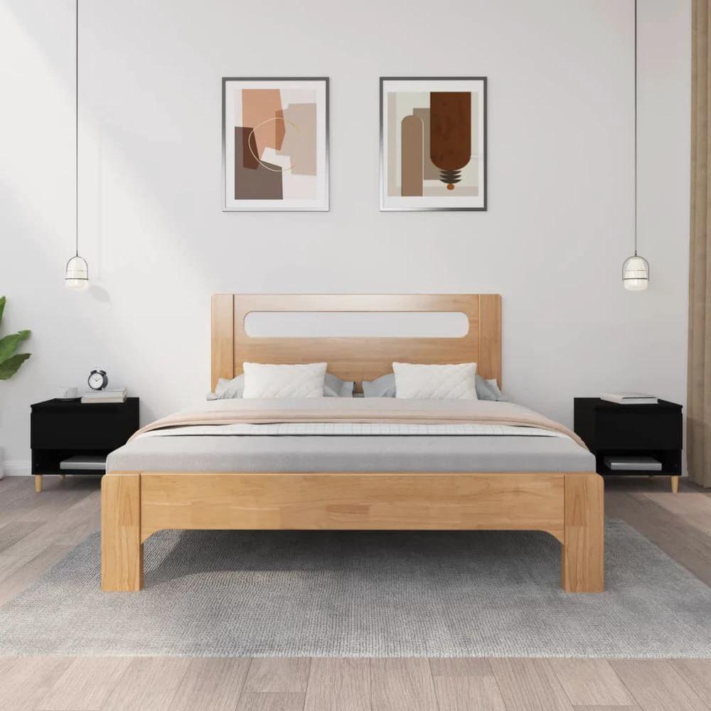 Bedside Table White 50x46x50 vidaXL Engineered Wood by vidaXL