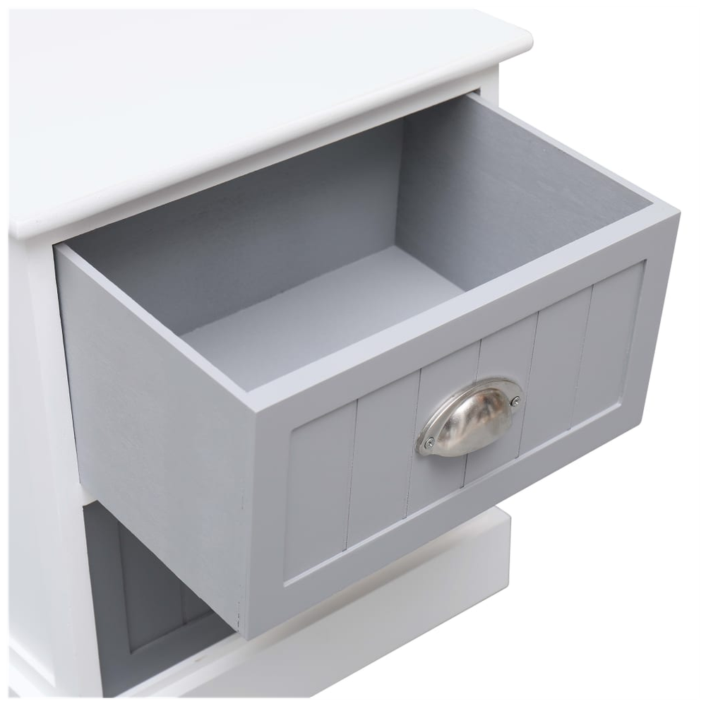 Nightstand Grey 38x28x45 cm vidaXL Paulownia Wood by vidaXL