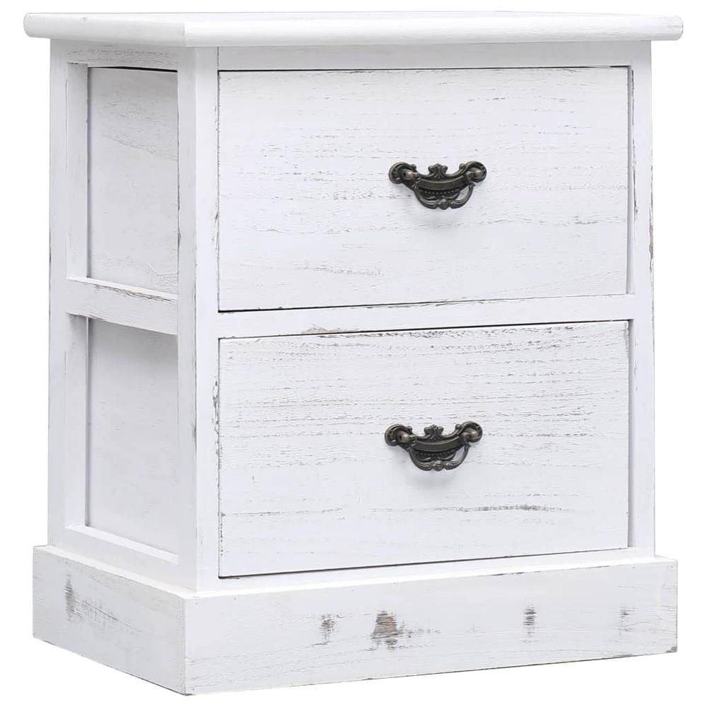 Nightstand Grey 38x28x45 cm vidaXL Paulownia Wood by vidaXL