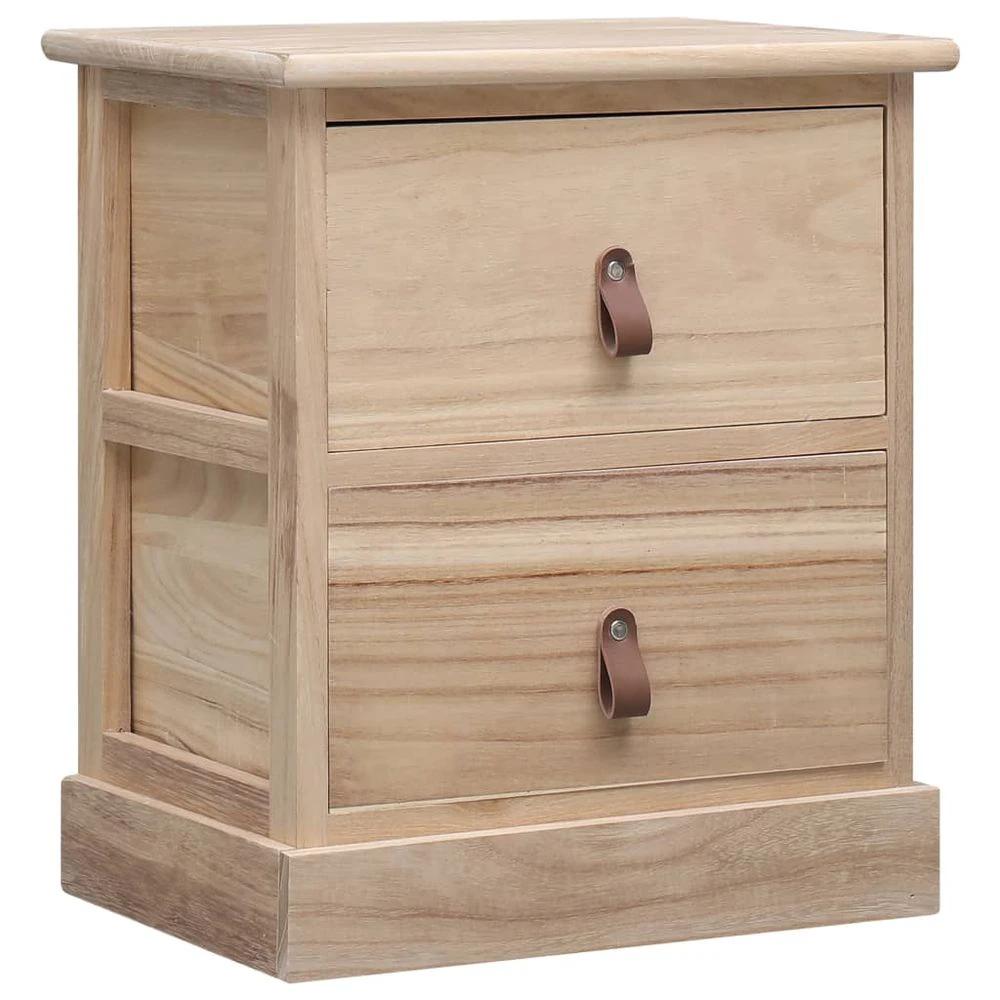 Nightstand Grey 38x28x45 cm vidaXL Paulownia Wood by vidaXL
