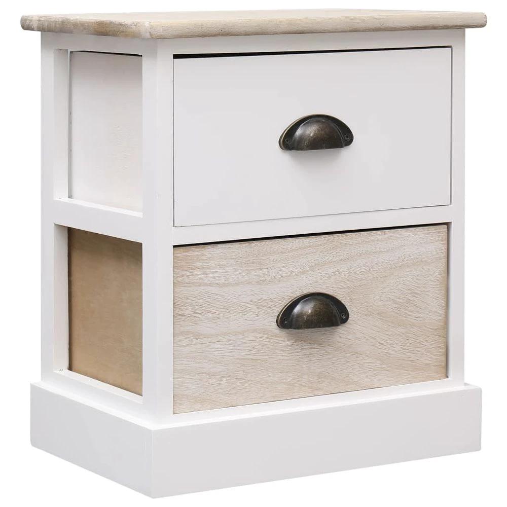 Nightstand Grey 38x28x45 cm vidaXL Paulownia Wood by vidaXL