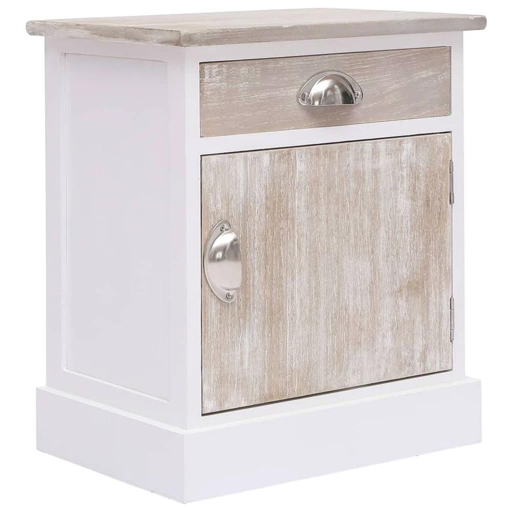 Nightstand Grey 38x28x45 cm vidaXL Paulownia Wood by vidaXL