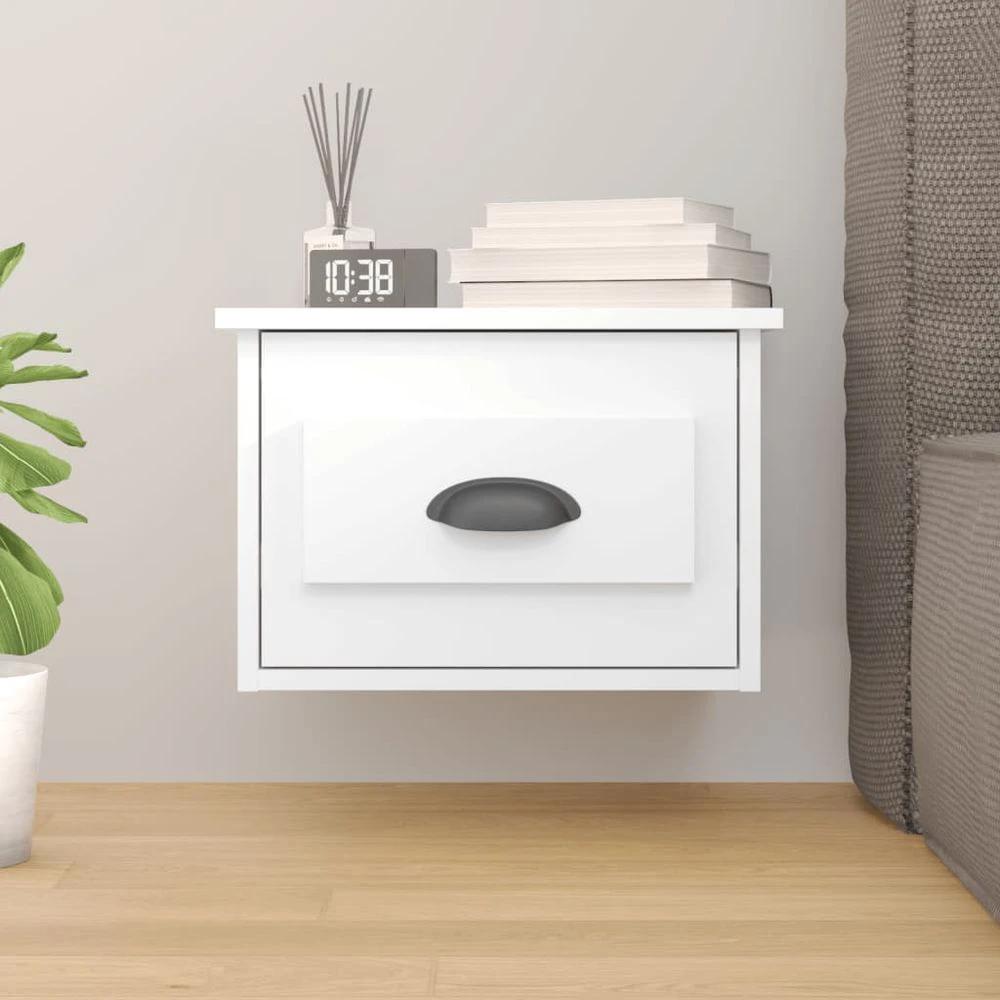 Wall-mounted Bedside Cabinet White 41.5x36x28cm by vidaXL
