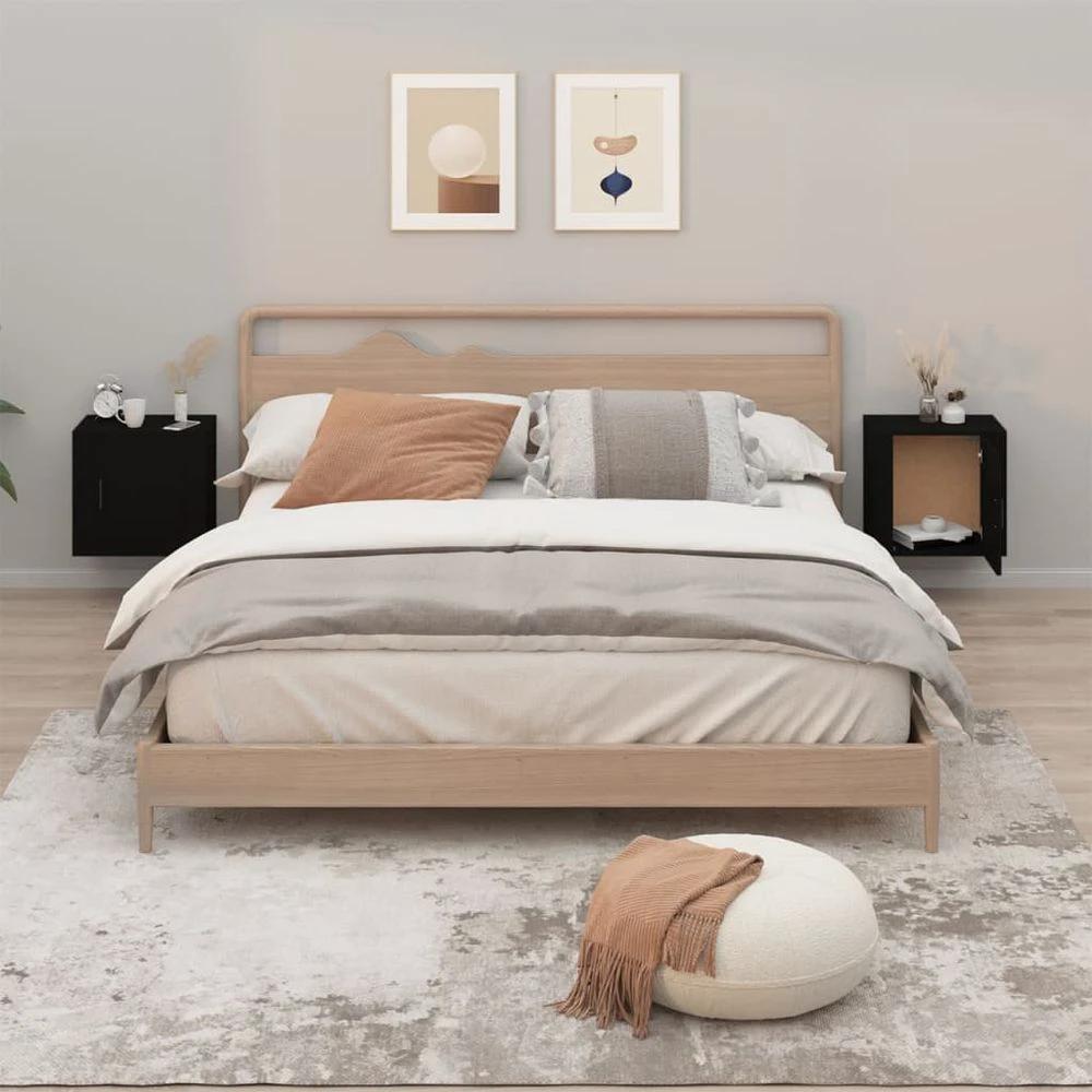 vidaXL Wall-mounted Bedside Cabinet White 50x30x47 cm - Nightstands Bedside Table