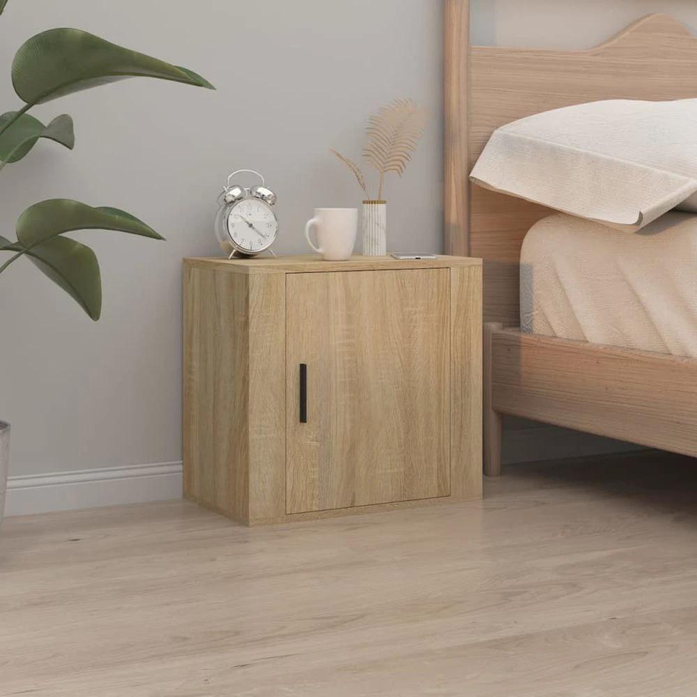 vidaXL Wall-mounted Bedside Cabinet White 50x30x47 cm - Nightstands Bedside Table