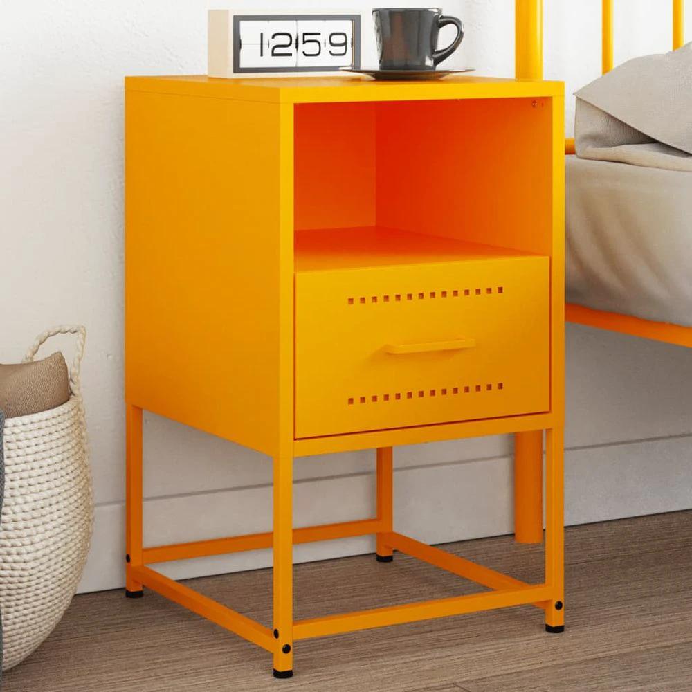 Bedside Cabinet Black 36x39x60.5 cm vidaXL Steel by vidaXL