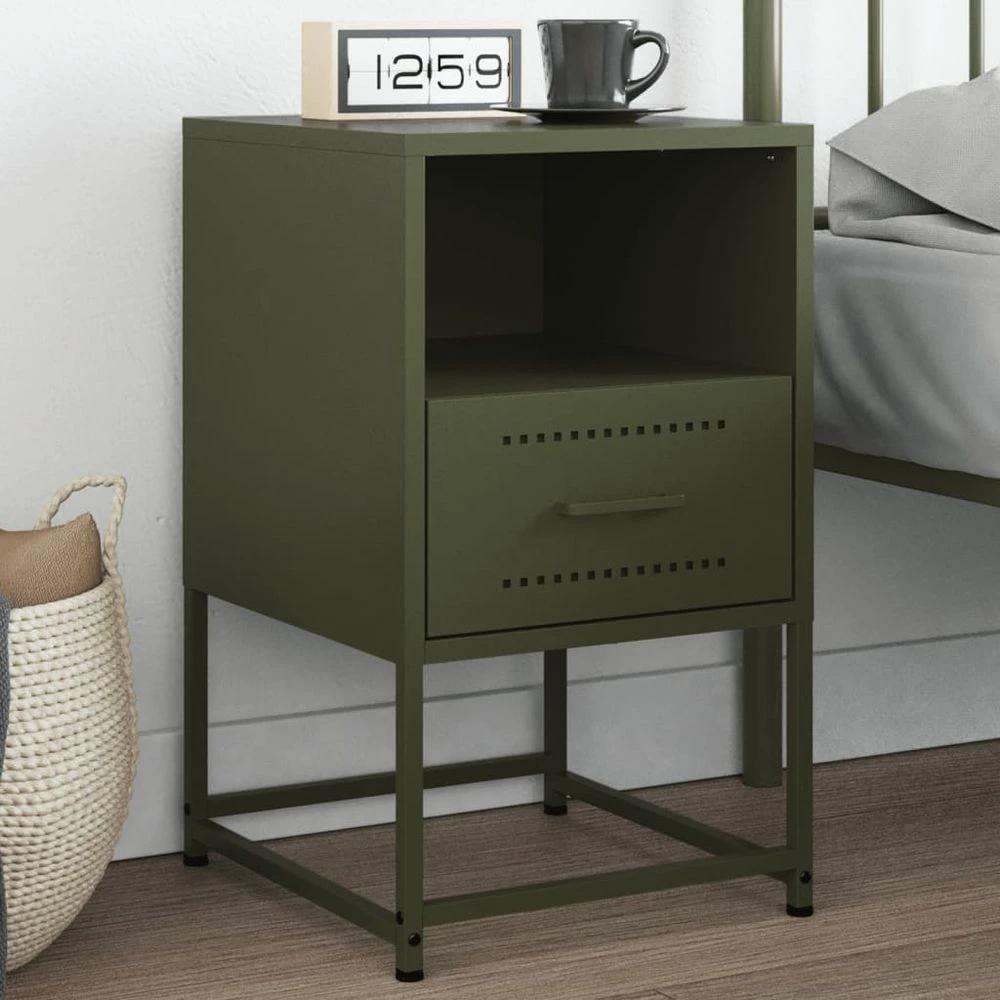 Bedside Cabinet Black 36x39x60.5 cm vidaXL Steel by vidaXL