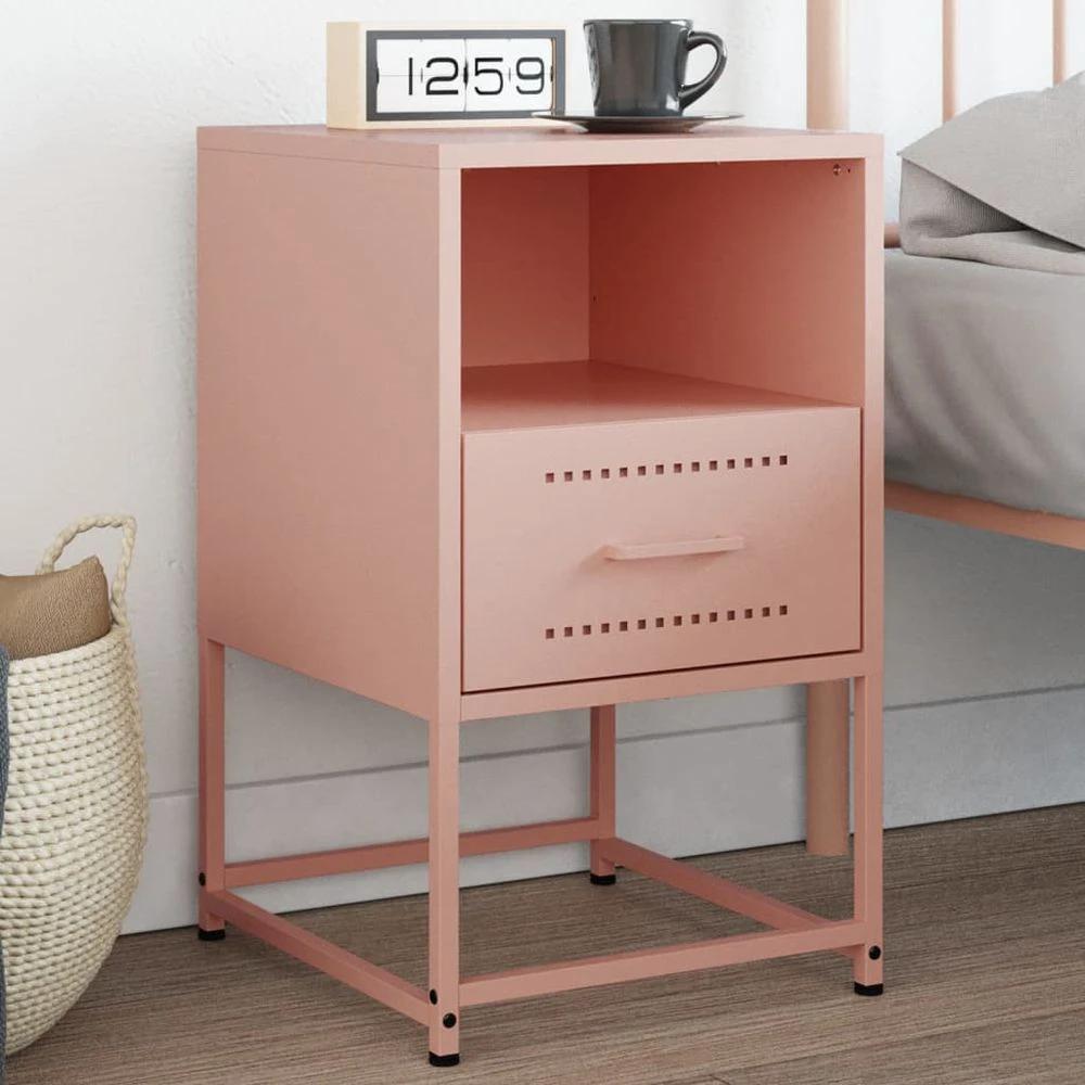 Bedside Cabinet Black 36x39x60.5 cm vidaXL Steel by vidaXL