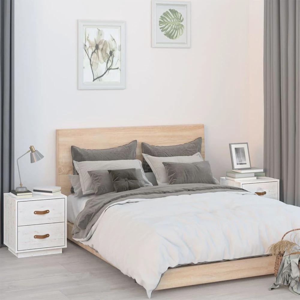 Bedside Cabinets 2 pcs 40x34x45 cm vidaXL Solid Wood Pine by vidaXL