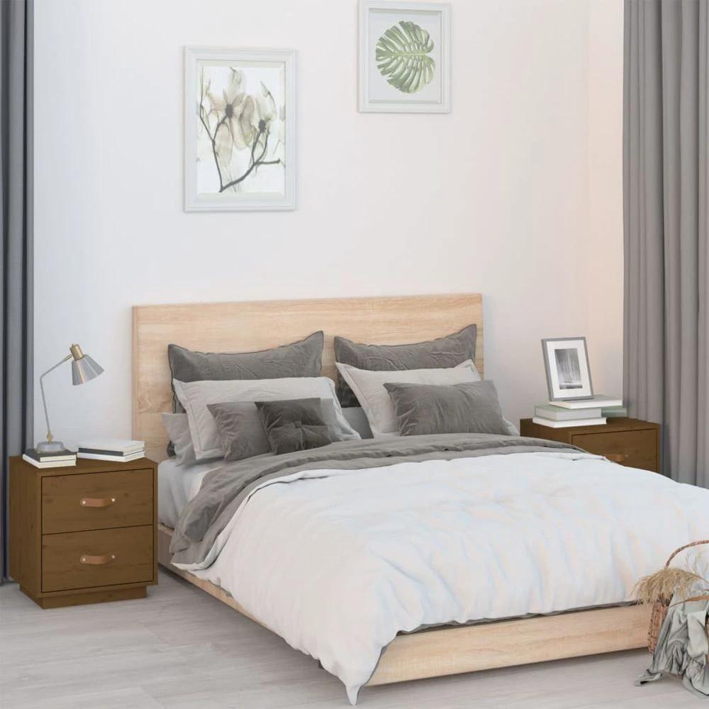Bedside Cabinets 2 pcs 40x34x45 cm vidaXL Solid Wood Pine by vidaXL