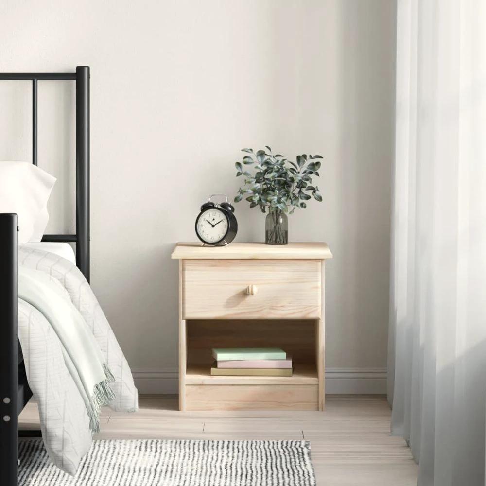 vidaXL Bedside Cabinet ALTA 41x35x41 cm vidaXL Solid Wood Pine - Nightstands Bedside Table