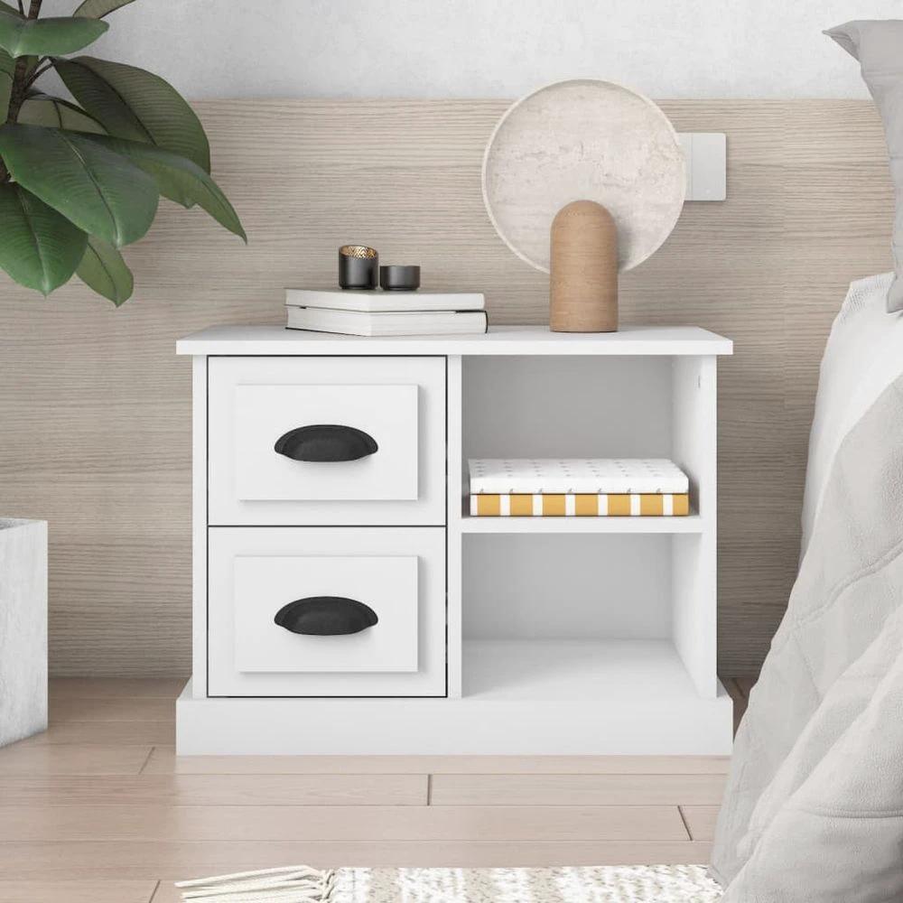 Bedside Cabinet White 60x35.5x45 cm vidaXL by vidaXL