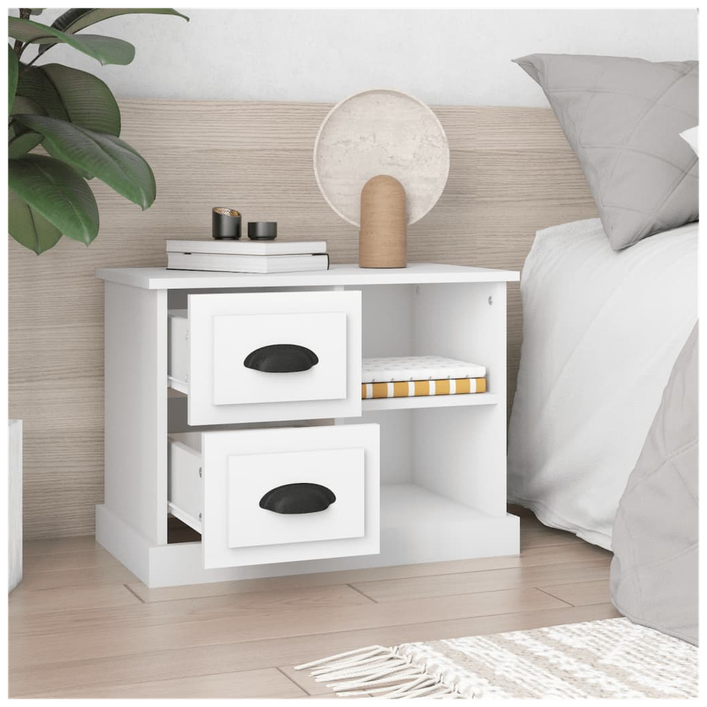 Bedside Cabinet White 60x35.5x45 cm vidaXL by vidaXL