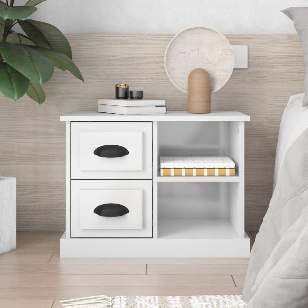 Bedside Cabinet White 60x35.5x45 cm vidaXL by vidaXL