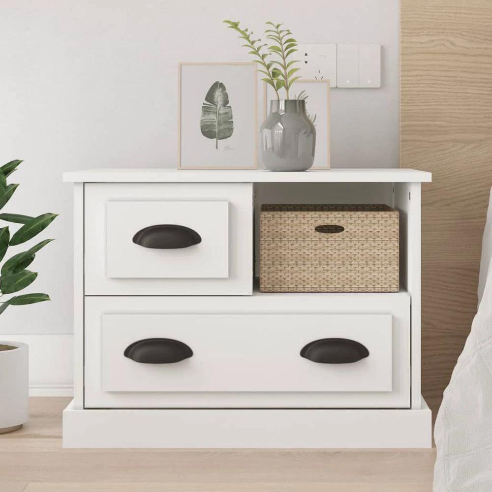 vidaXL Bedside Cabinet White 60x39x45 cm vidaXL - Nightstands Bedside Table