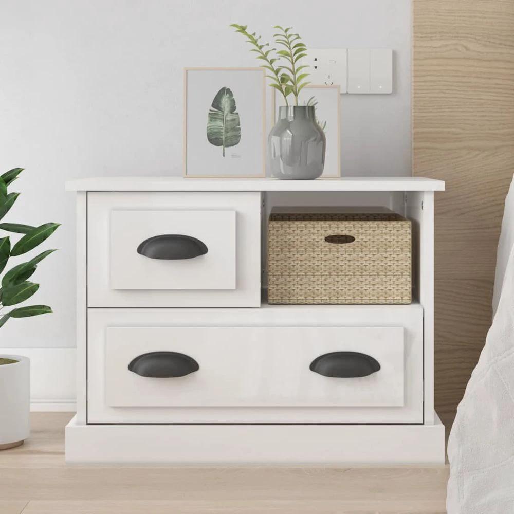 vidaXL Bedside Cabinet White 60x39x45 cm vidaXL - Nightstands Bedside Table