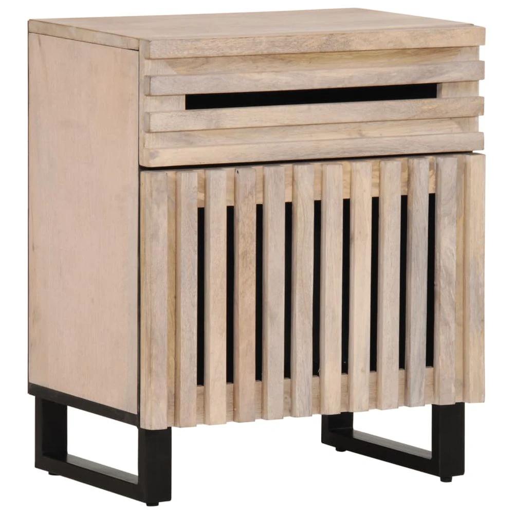 vidaXL Bedside Cabinet 50x34x60 cm vidaXL Solid Wood Rough Mango - Nightstands Bedside Table