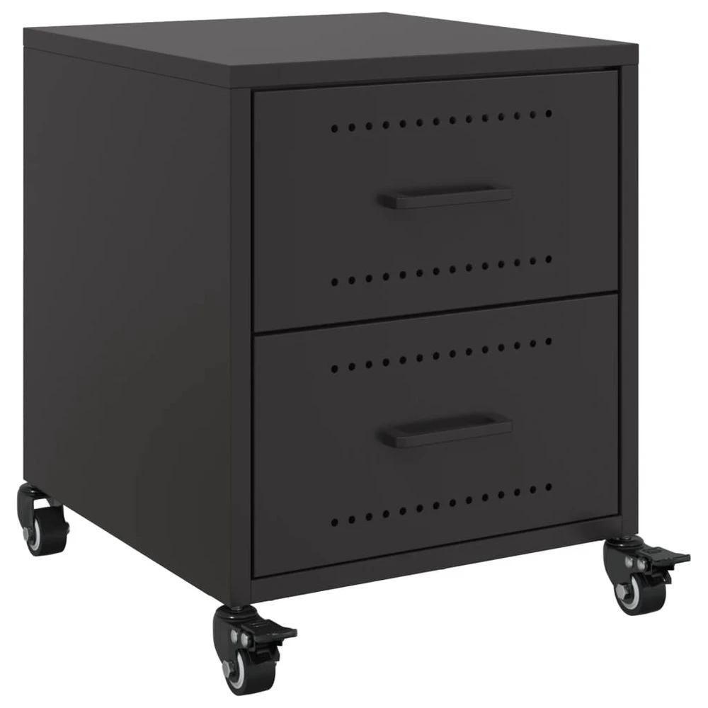Bedside Cabinet Black 36x39x43.5 cm vidaXL Steel by vidaXL