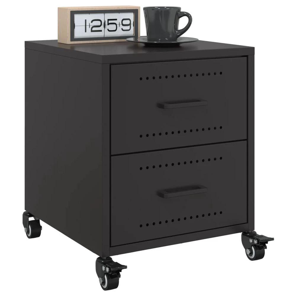 Bedside Cabinet Black 36x39x43.5 cm vidaXL Steel by vidaXL