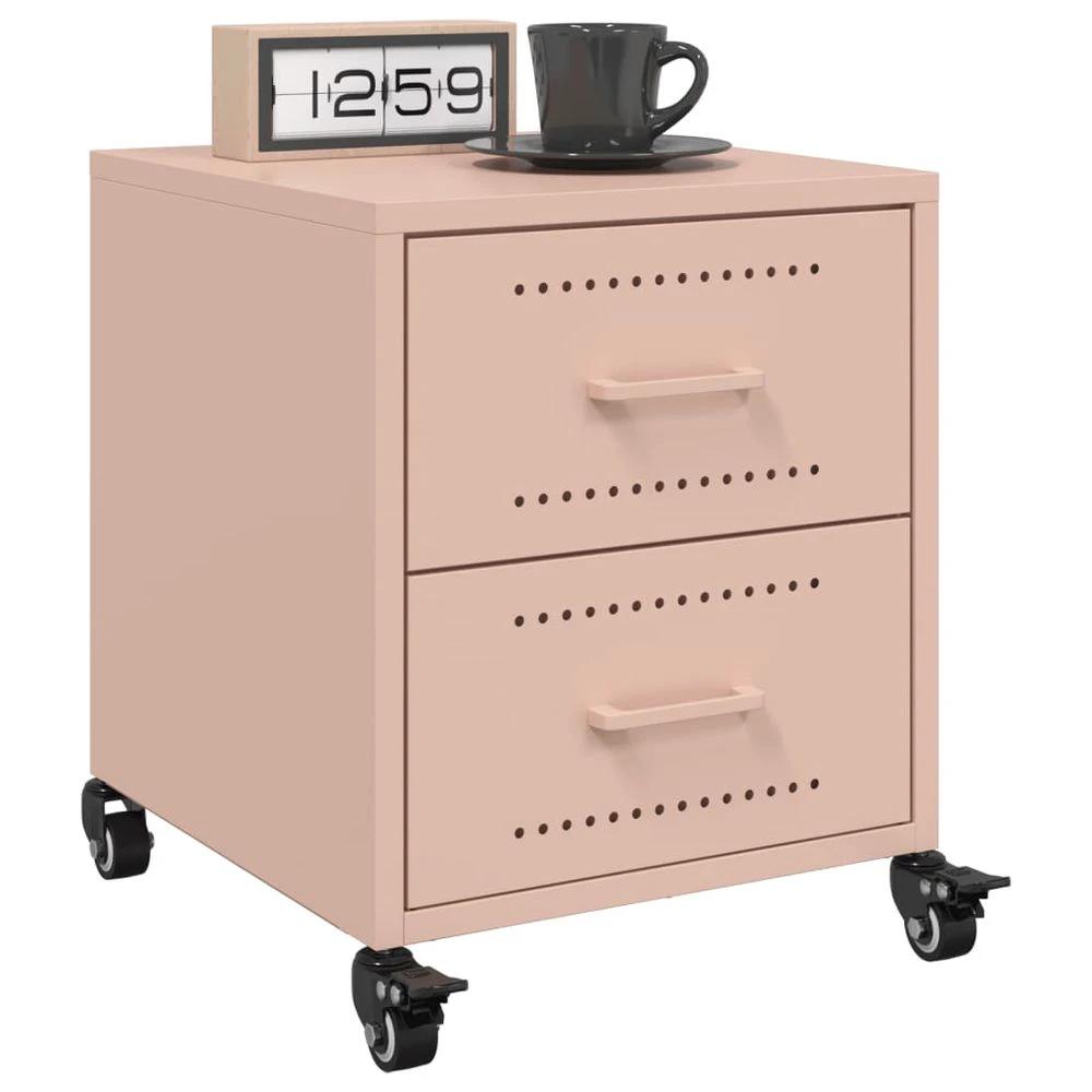 Bedside Cabinet Black 36x39x43.5 cm vidaXL Steel by vidaXL