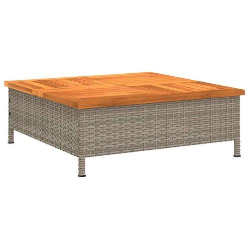 vidaXL Garden Table Black 70x70x25 cm Rattan and Acacia Wood by vidaXL