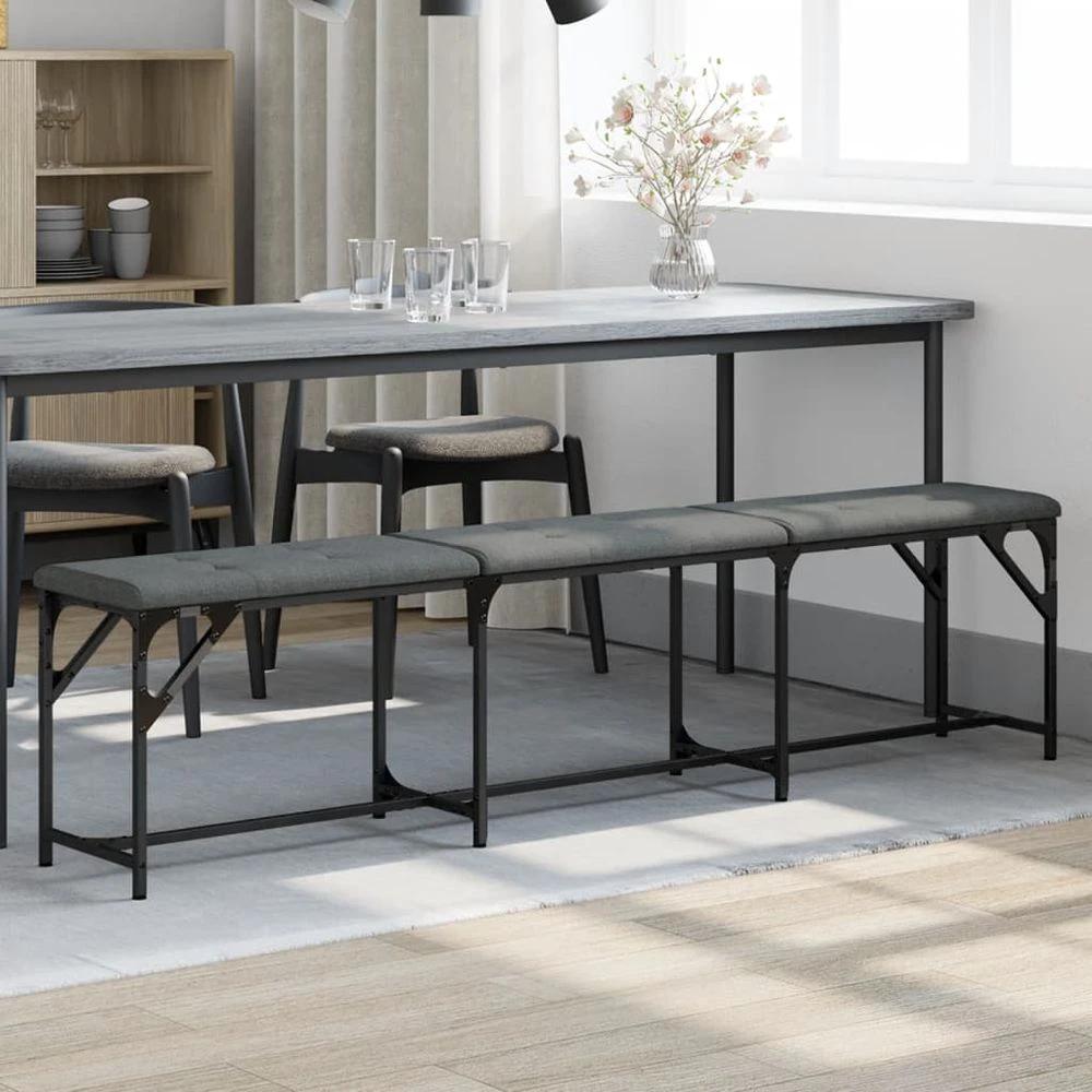 Dining Bench Black 62x32x45 cm vidaXL Steel and Faux Leather by vidaXL