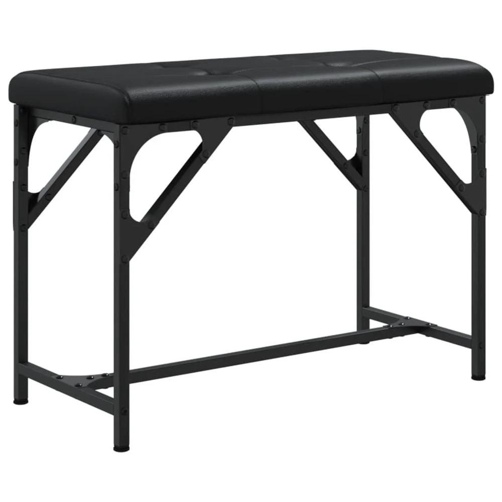 Dining Bench Black 62x32x45 cm vidaXL Steel and Faux Leather by vidaXL