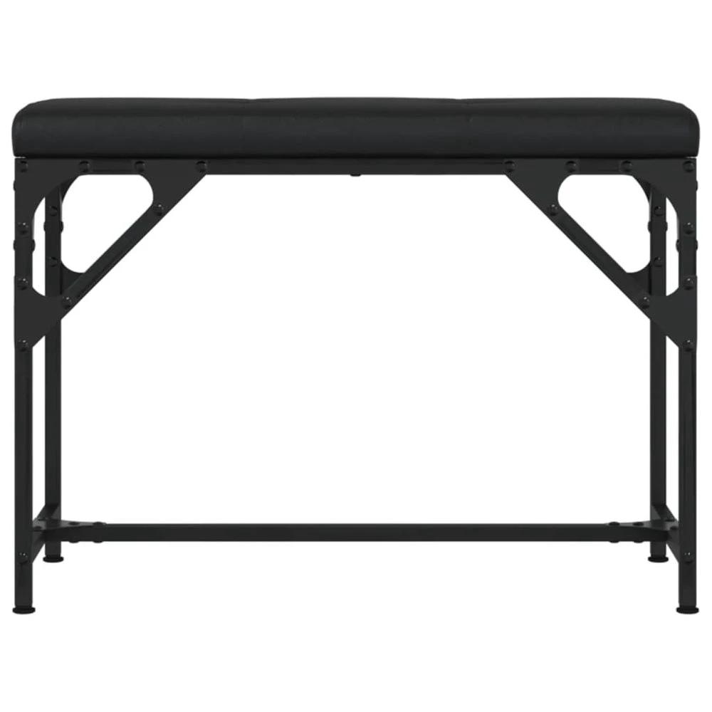 Dining Bench Black 62x32x45 cm vidaXL Steel and Faux Leather by vidaXL