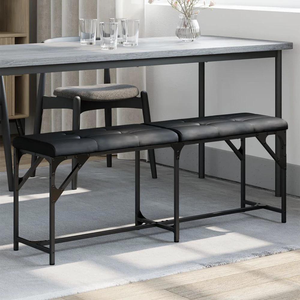 vidaXL Dining Bench Black 62x32x45 cm vidaXL Steel and Faux Leather - Uncategorized Bench