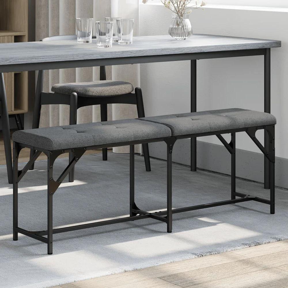 vidaXL Dining Bench Black 62x32x45 cm vidaXL Steel and Faux Leather - Uncategorized Bench
