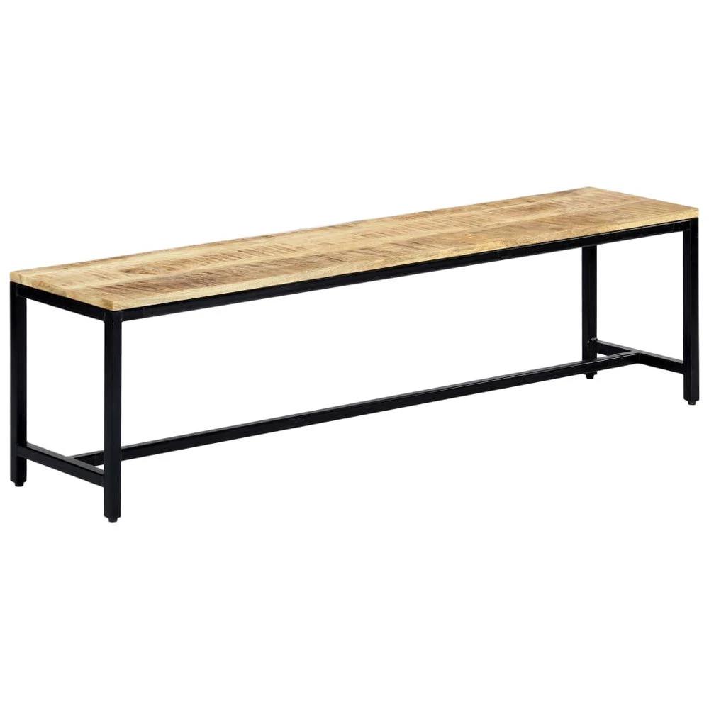 Dining Bench 160 cm vidaXL Solid Rough Mango Wood by vidaXL