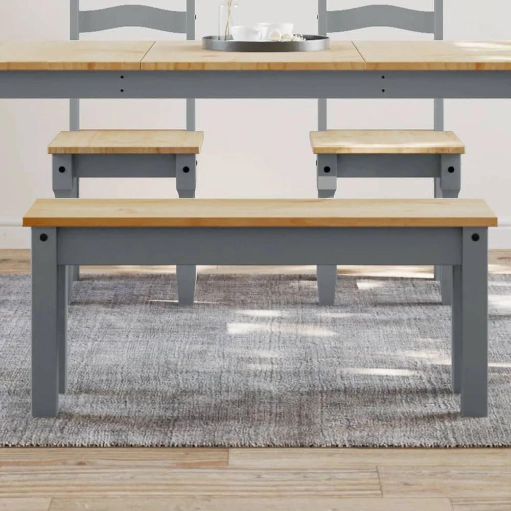 vidaXL Dining Bench Panama Grey 105x30x45 cm vidaXL Solid Wood Pine - Uncategorized Bench