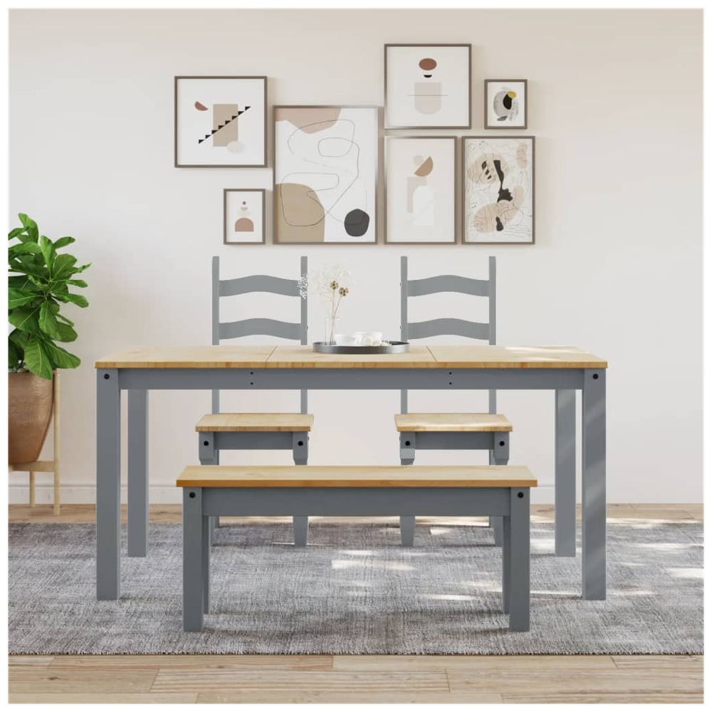 vidaXL Dining Bench Panama Grey 105x30x45 cm vidaXL Solid Wood Pine - Uncategorized Bench