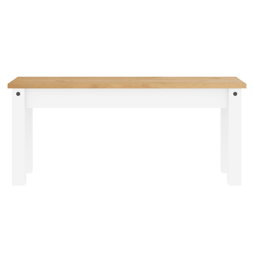 vidaXL Dining Bench Panama White 105x30x45 cm vidaXL Solid Wood Pine - Uncategorized Bench