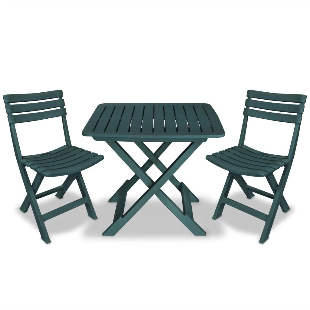 vidaXL 3 Piece Folding Bistro Set Plastic Anthracite - Bistro Sets
